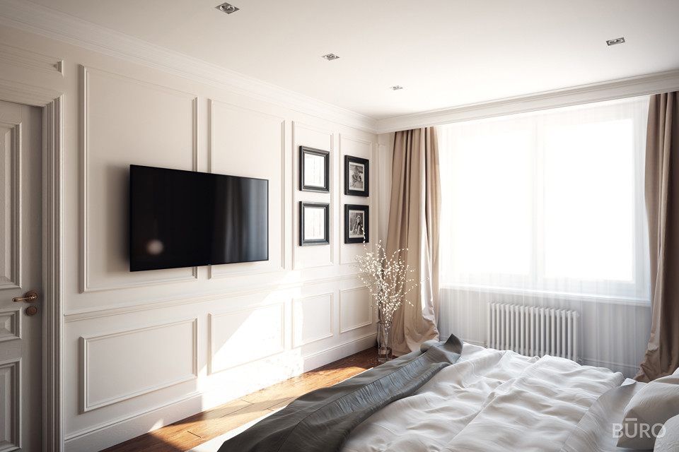 Строгий интерьер в стиле американская классика