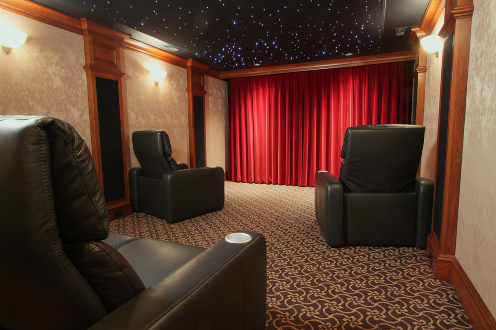 Inspiration for a traditional home theatre in Philadelphia.