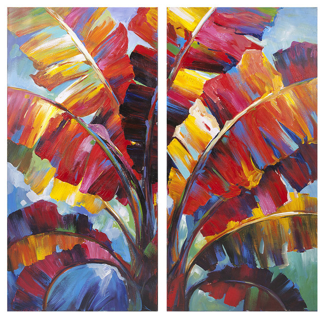 Sublime Tropicali Oil Paintings, 2 Piece Set