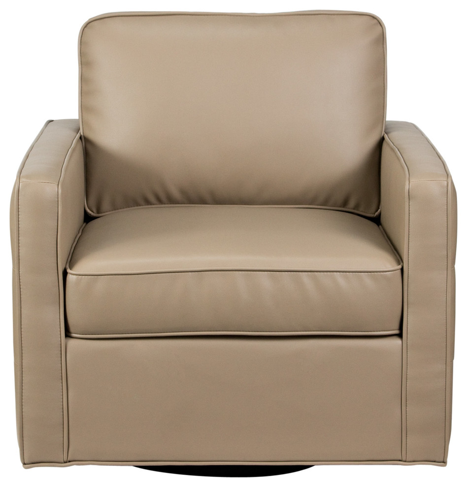 Diamond Sofa Tanner Retro Tufted Swivel Chair in Taupe