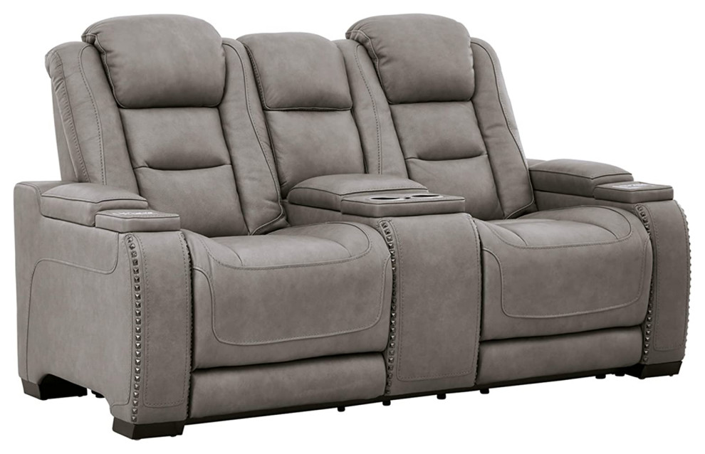 Modern Theater Seating, Center Console With Cup Holder & Wireless
