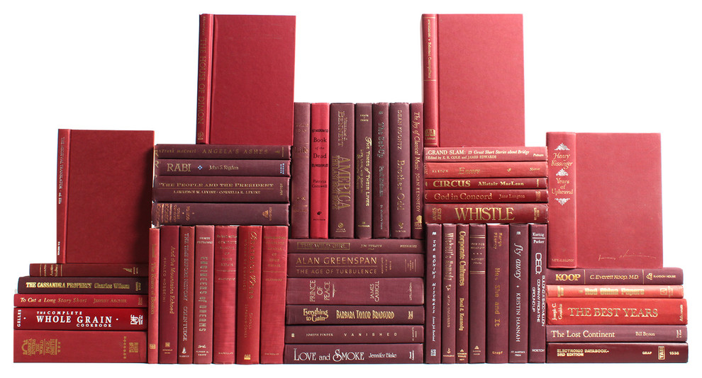 Modern Bordeaux Book Wall, Set of 50