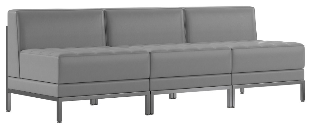 HERCULES Imagination Series LeatherSoft Lounge Set, 3 Pieces, Gray