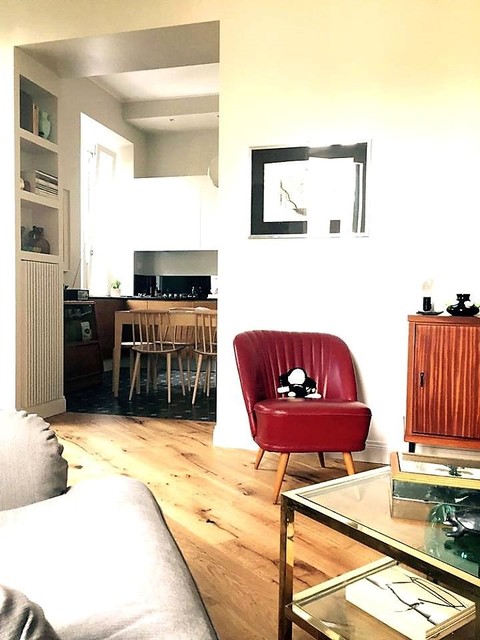 Quercia anticata Barn Natural nodato rustico shabby-chic-style-living-room