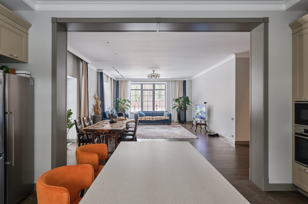 Кантри Ral 7030 в интерьере дома