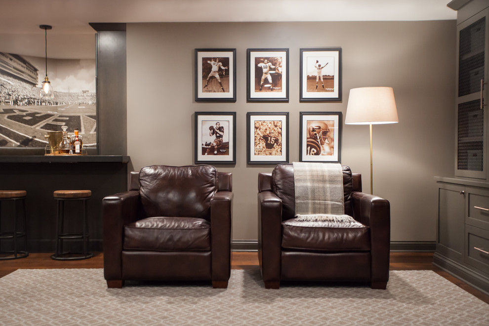 Inspiration for a transitional basement remodel in Chicago