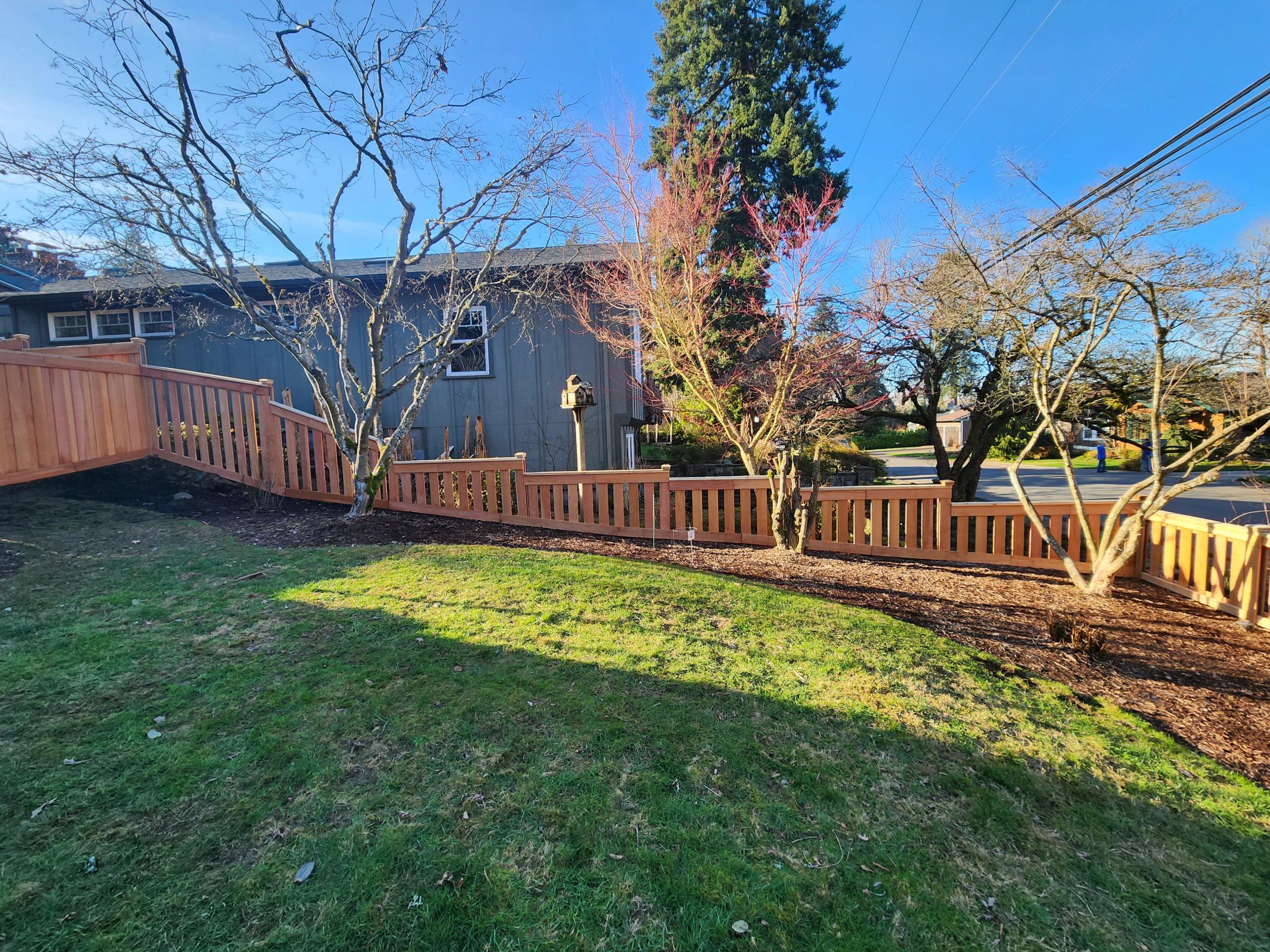 Front yard fence with clear cedar