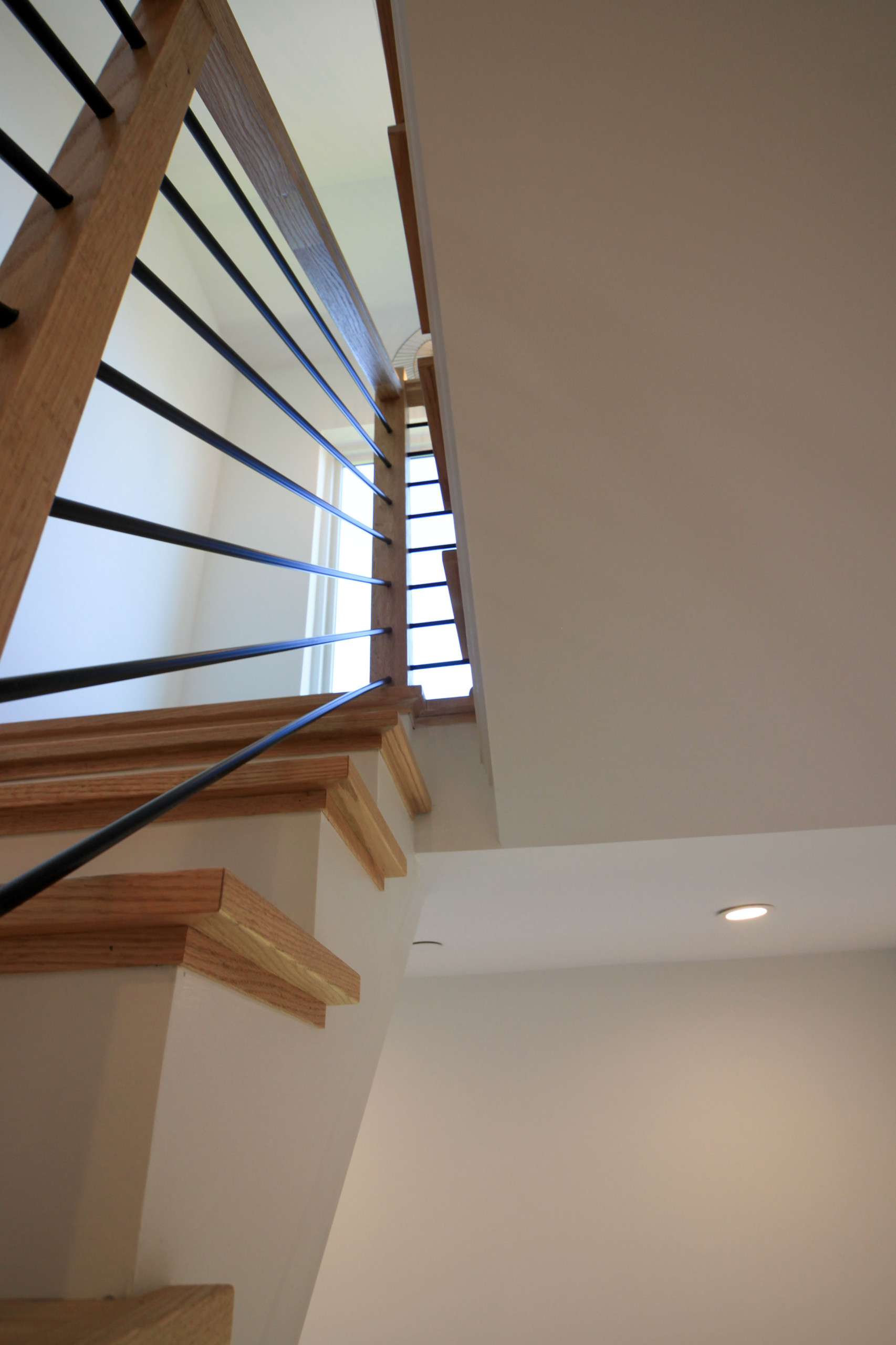 94_Neutral Color Floating Staircase with Metal Balusters, Bethesda MD 20817
