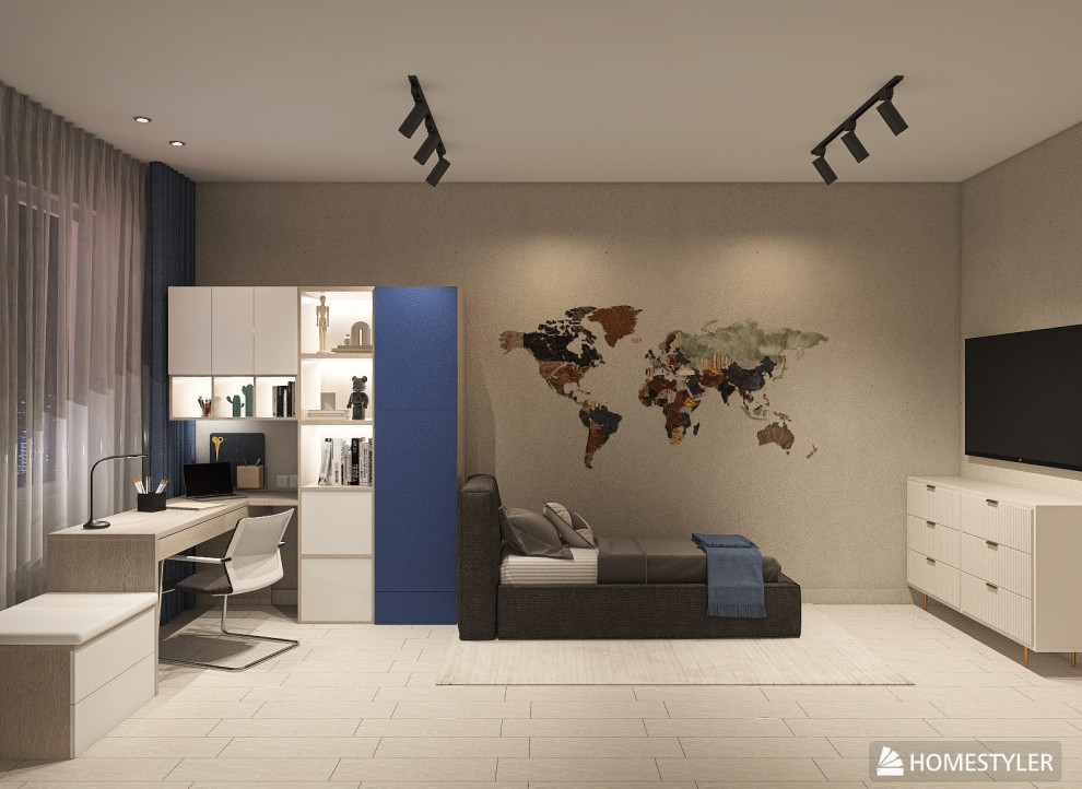 Уютная комната для школьника в современном стиле