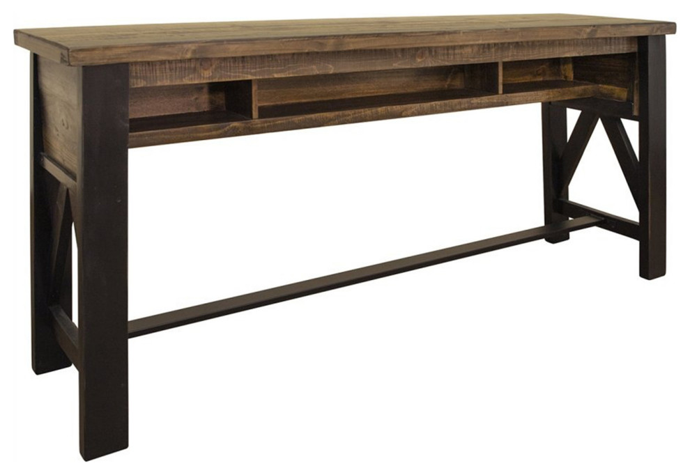 Greenview Loft Rustic Modern Sofa Table With 3 Stools