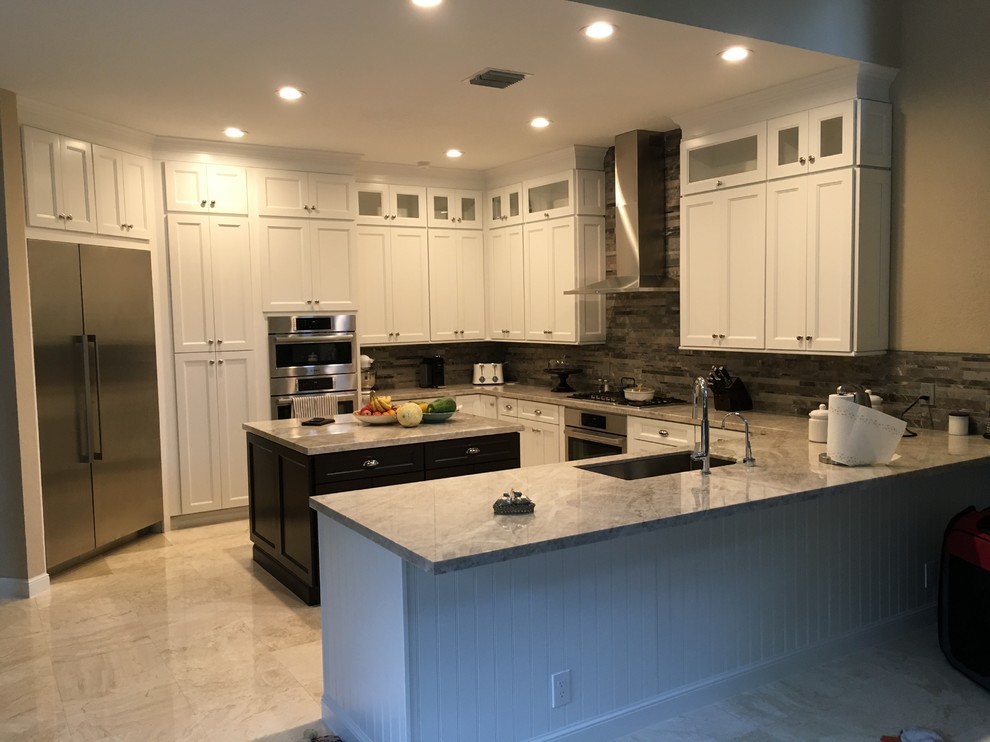 Inspiration for a transitional kitchen remodel in Miami