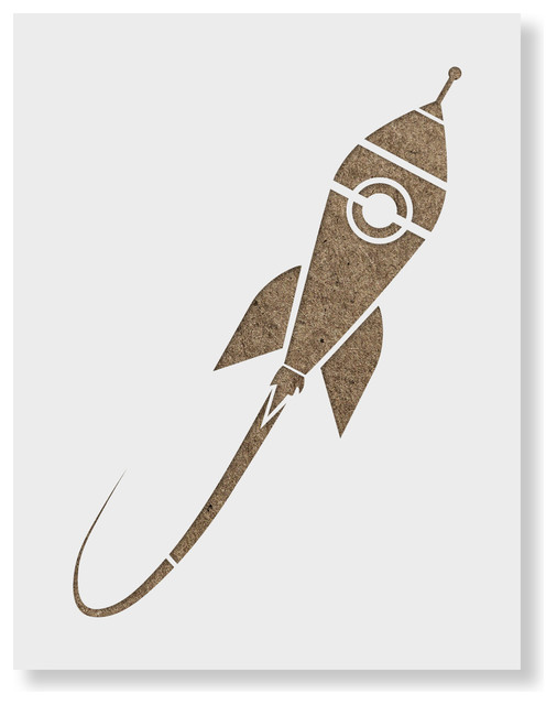 Rocket Ship Stencil on Reusable Mylar for Crafts - Contemporary - Wall ...