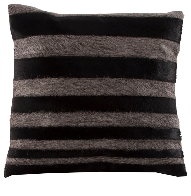 Vical Home Black Leather Throw Pillow - Contemporary - Decorative ...