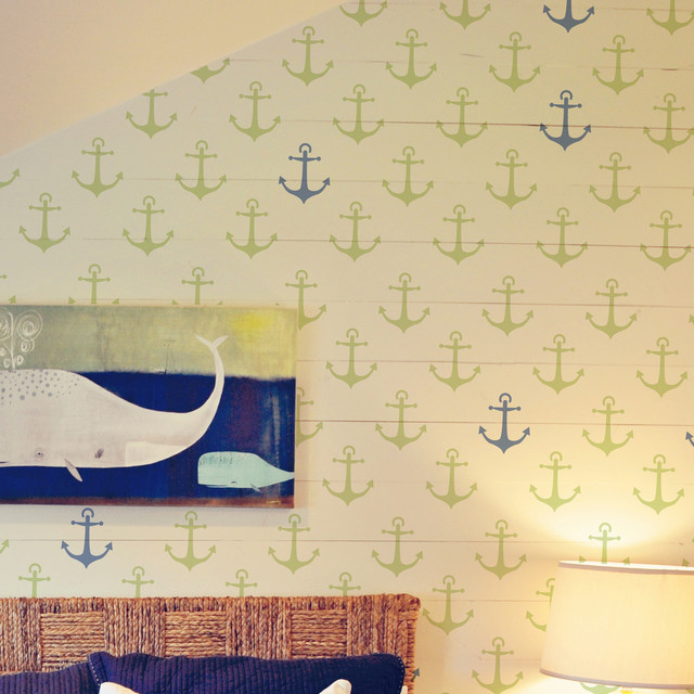 Anchor Wall Stencil Beach Style Wall Stencils by Cute Stencils