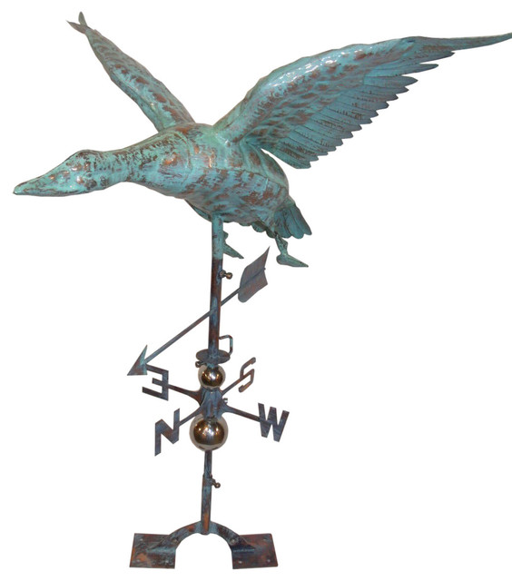 3 Dimensional Flying Duck Weathervane Patina Copper Contemporary Weather Vanes By Furniture Barn Usa Houzz