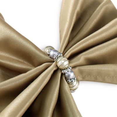 Beads and Pearls Silvertone Napkin Ring
