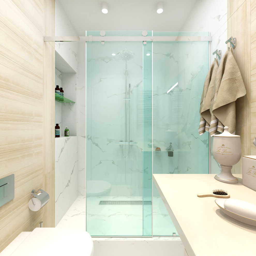 Санузел с душевым углом