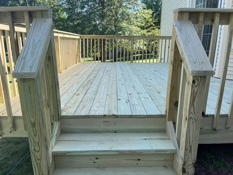 Pressure treated wood deck