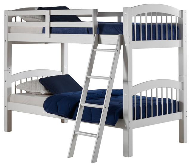 Spindle Twin Over Bunk Bed White Transitional Beds Spindle Twin Over Bunk Bed White Transitional Beds By Bolton Furniture Inc