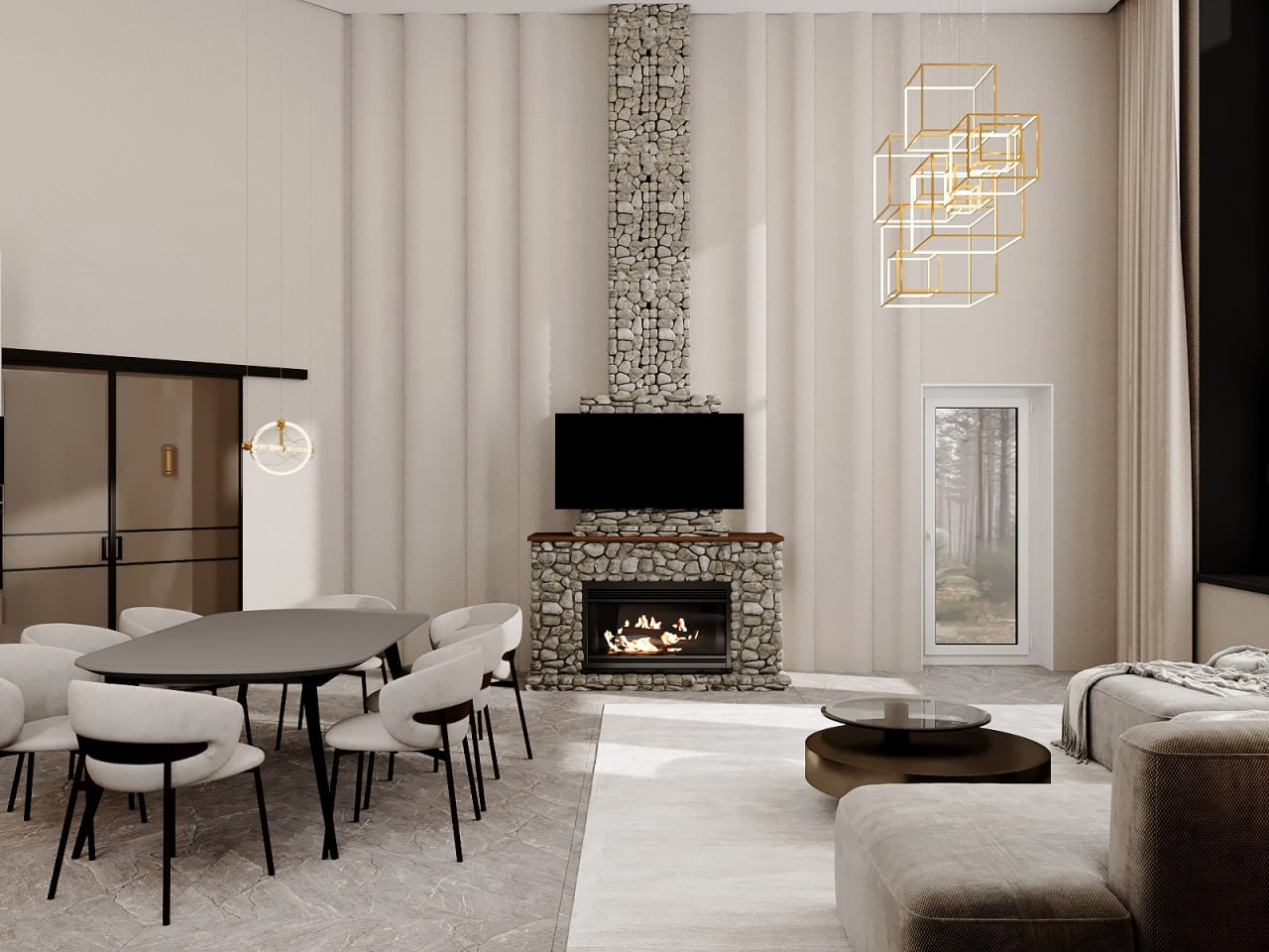 Дизайн-проект дома (420 м2) в стиле нео-модерн