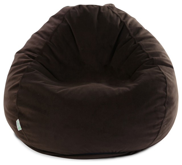 Indoor Faux Suede Small Bean Bag Transitional Bean Bag Chairs by Majestic Home Goods
