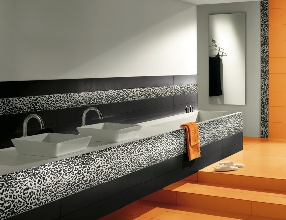 Leopard Bathroom Tile modern-badrum