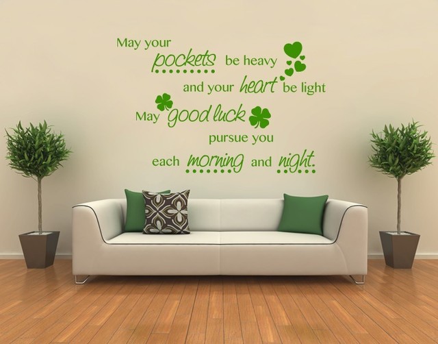 Good Luck Irish Wall Decal Quotes, sticker, mural vinyl art home decor