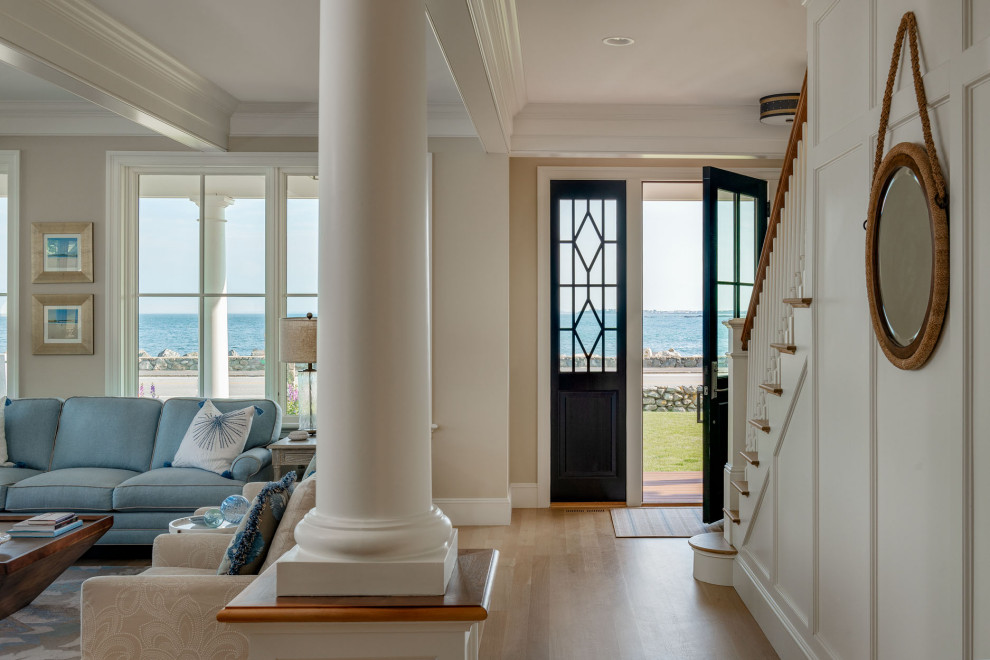 Entryway - coastal entryway idea in Boston