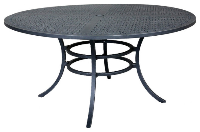 Newport Cast Aluminum 60" Round Dining Table - Transitional - Outdoor