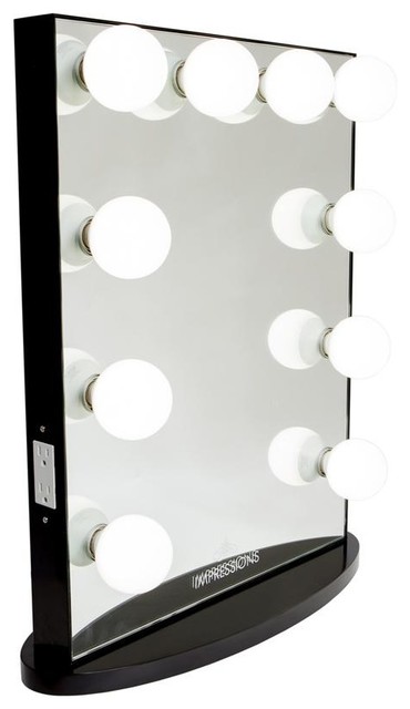 Hollywood Glow Lite Vanity Mirror Black Frosted Led