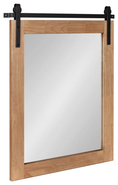 Samuels Wood Framed Wall Mirror, 22x28 - Industrial - Wall Mirrors - by ...