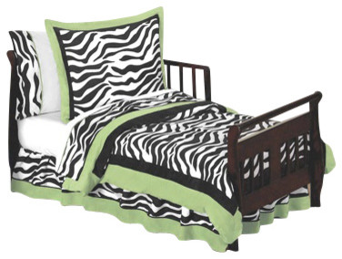 Green Zebra Toddler Bedding Set (5 Pc.)