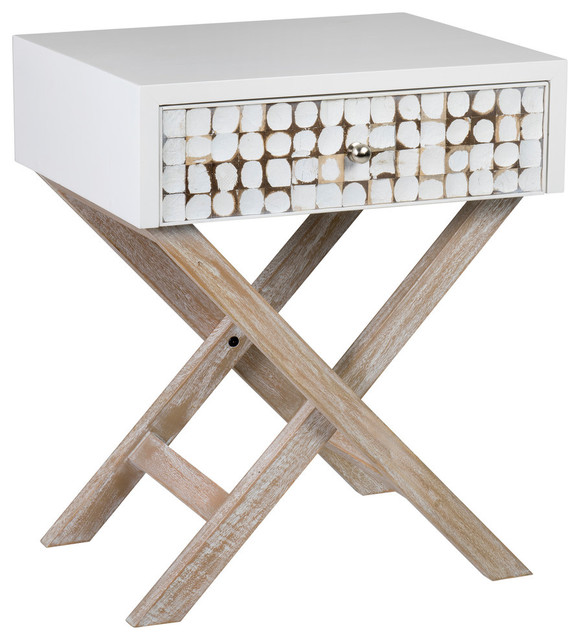 Cari Coconut Tile End Table Farmhouse Side Tables And End Tables