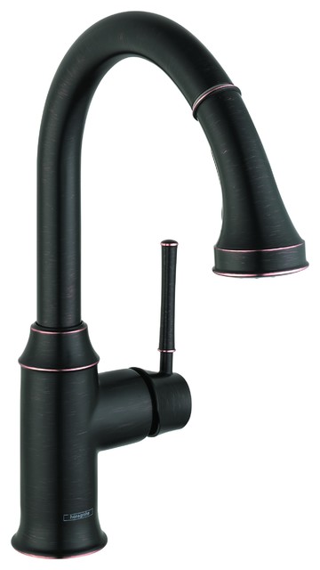 Hansgrohe Talis C Higharc Single Hole Rubbed Bronze Kitchen faucet with Pull-dow