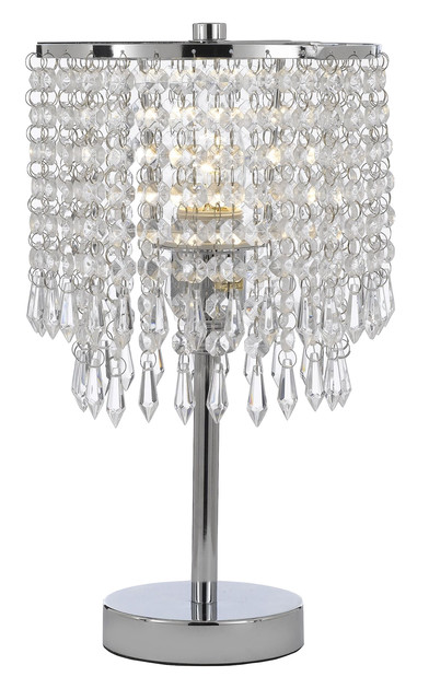 Chrome Round Crystal Bedroom Desk Lamp Table Bedside Chrome Round Crystal Bedroom Desk Lamp Table Bedside Traditional Lamps By Gspn