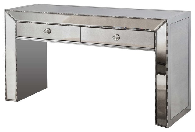 Jameson Console Table With Silver, Mirrored Sofa Table In Silver