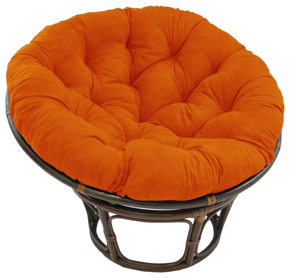 44" Solid Micro Suede Papasan Cushion, Fits 42" Papasan Frame, Tangerine Dream