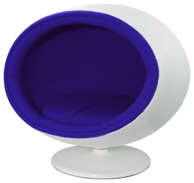 Retro Ball Chair Pet Bed, A Modern Design, Cozy, Luxury, White Fiberglass