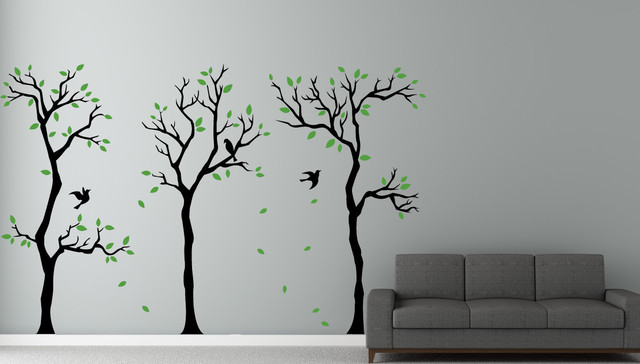 Black And White Wall Decals little forest trees wall decals - contemporary - wall decals - Black And White Wall Decals little forest trees wall decals - contemporary - wall decals -