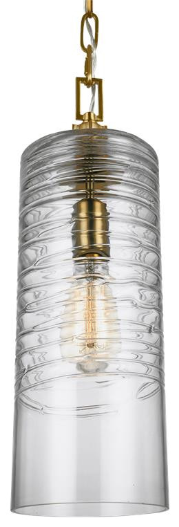 Murray Feiss P1446BBS Elmore Cylinder Pendant, Burnished Brass