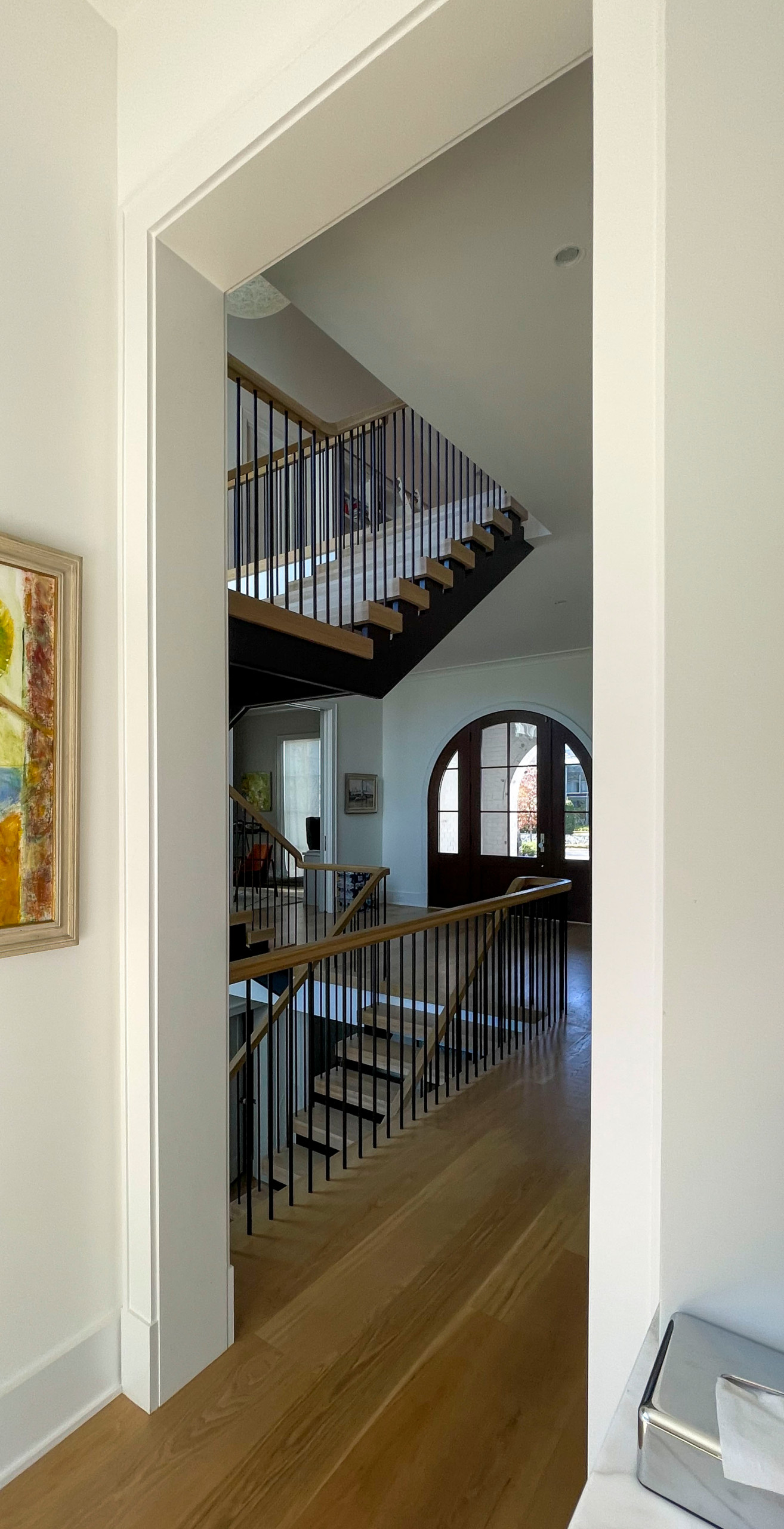 96_Dramatic cantilevered no-riser staircase, Bethesda, MD 20814