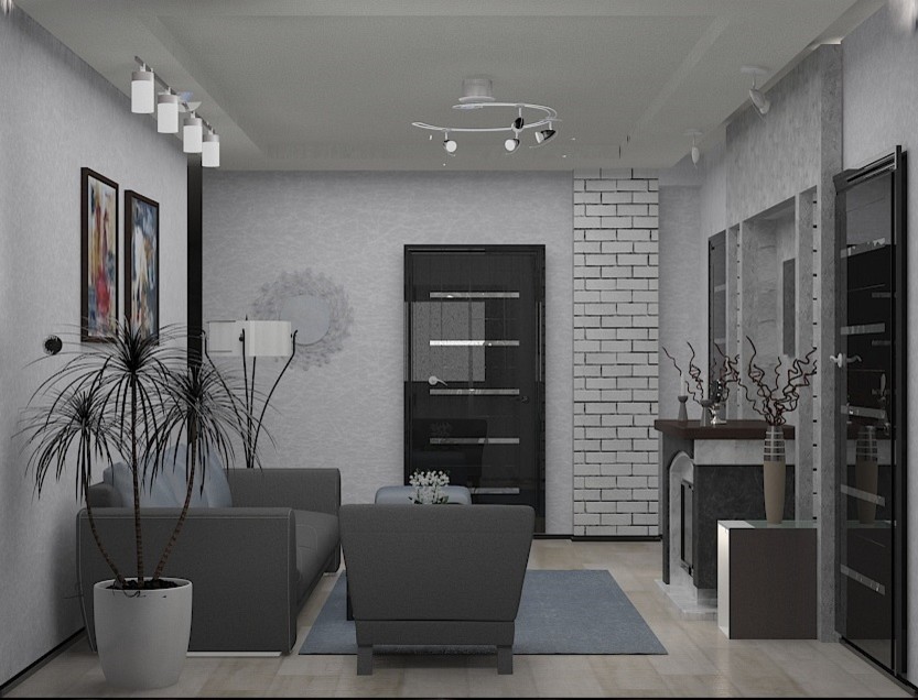 гостиная в 3-комнатной квартире