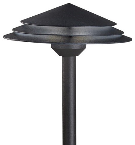 Kichler 16124-30 Round Tiered 21" LED Path and Spread Light - - Textured Black