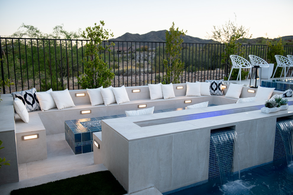 sunken fire pit area
