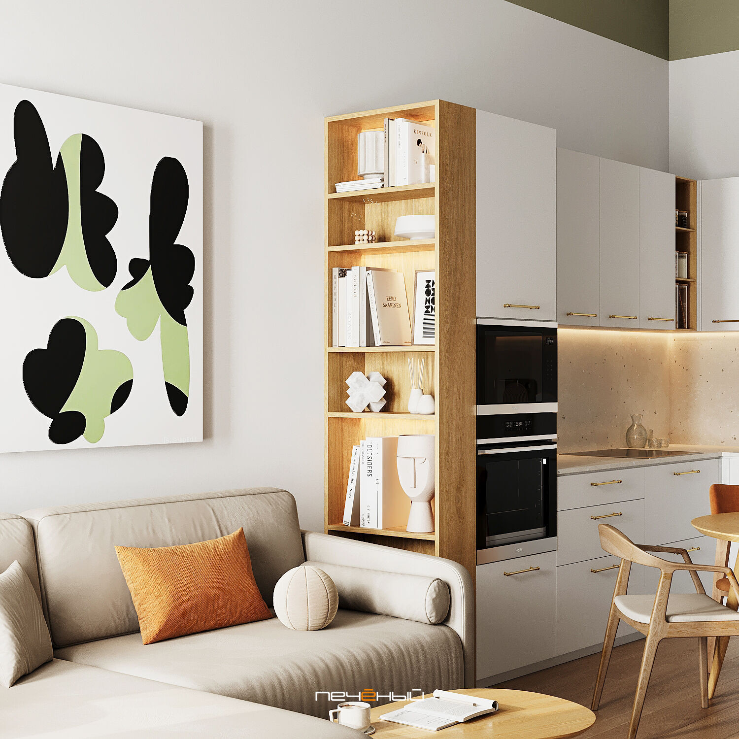 2025 Дизайн 2-комн. квартиры 76 м² в современном стиле, Москва, Green Park