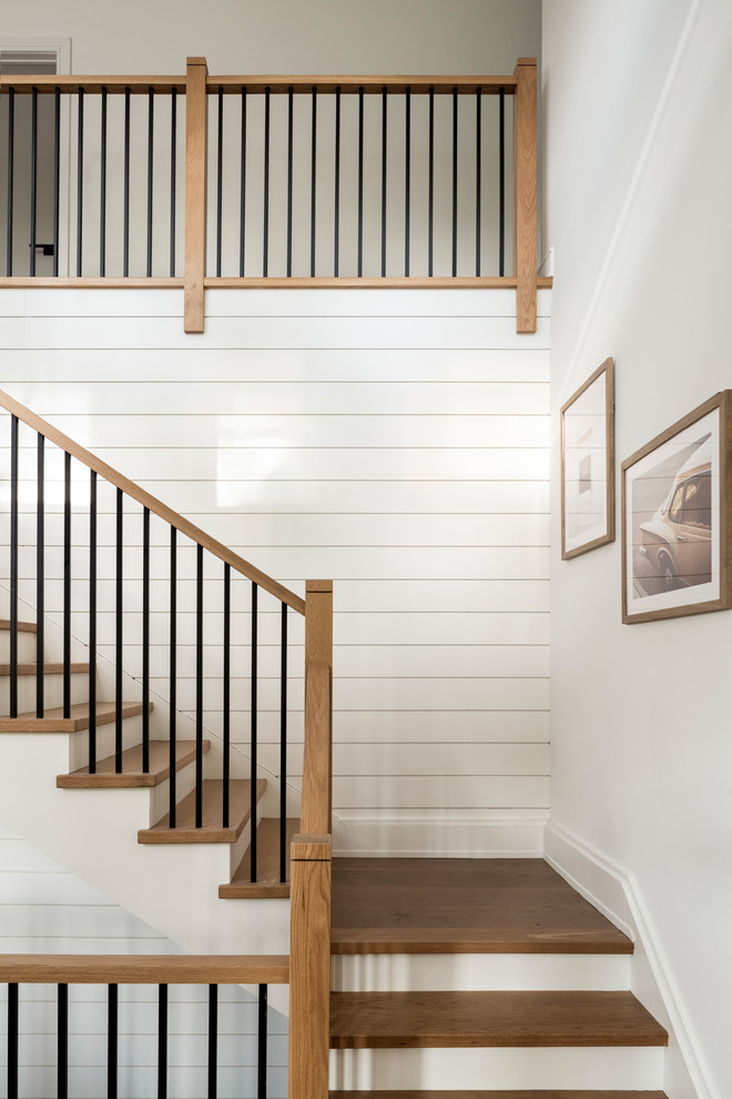 Photo of a transitional staircase in New York.