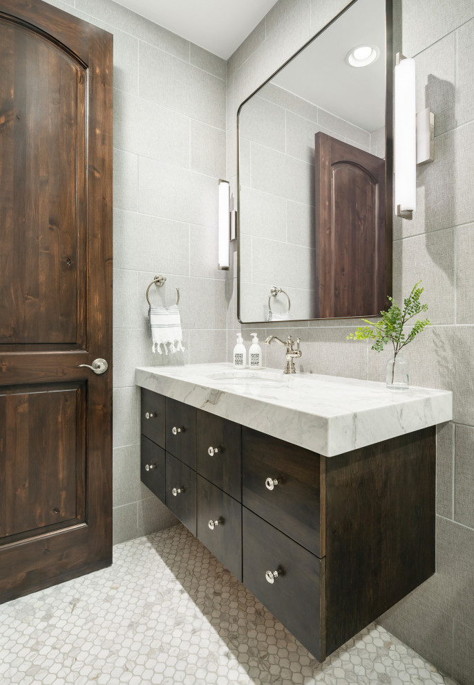 Small transitional home design photo in Phoenix