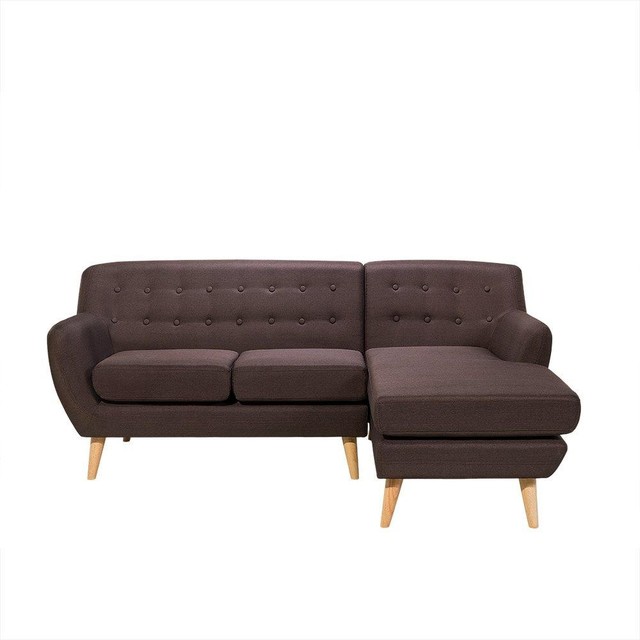 Motale Tufted Corner Sofa Chocolate Brown