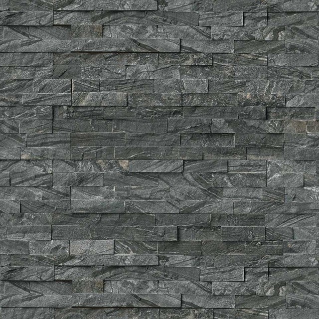 Glacial Black 6x24 Split Face Ledger Panel, 30 Sq. ft., 6x24