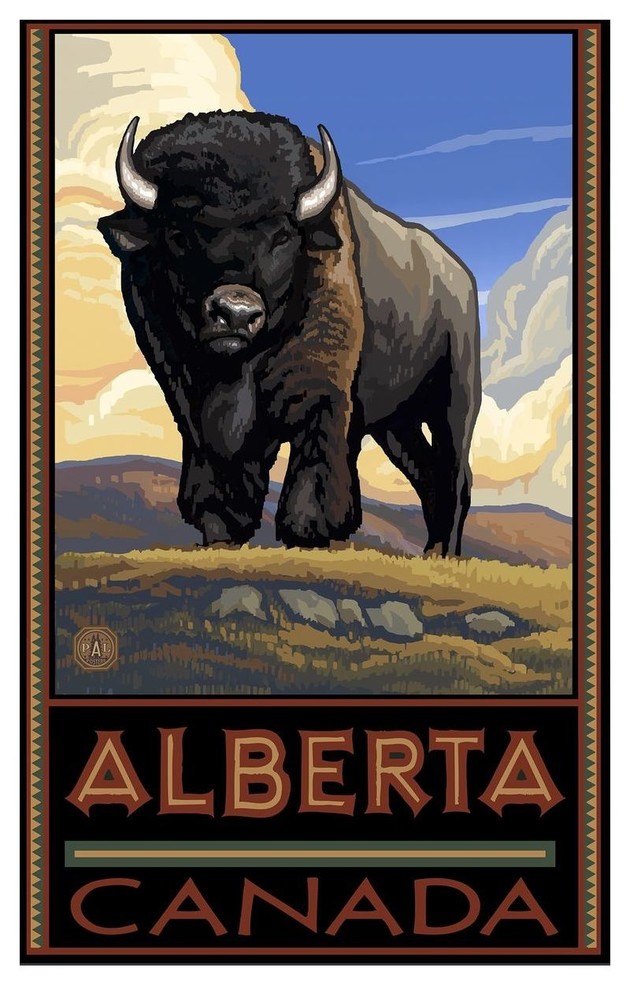 Paul A Lanquist Alberta Canada Buffalo Plains Art Print 12 X18